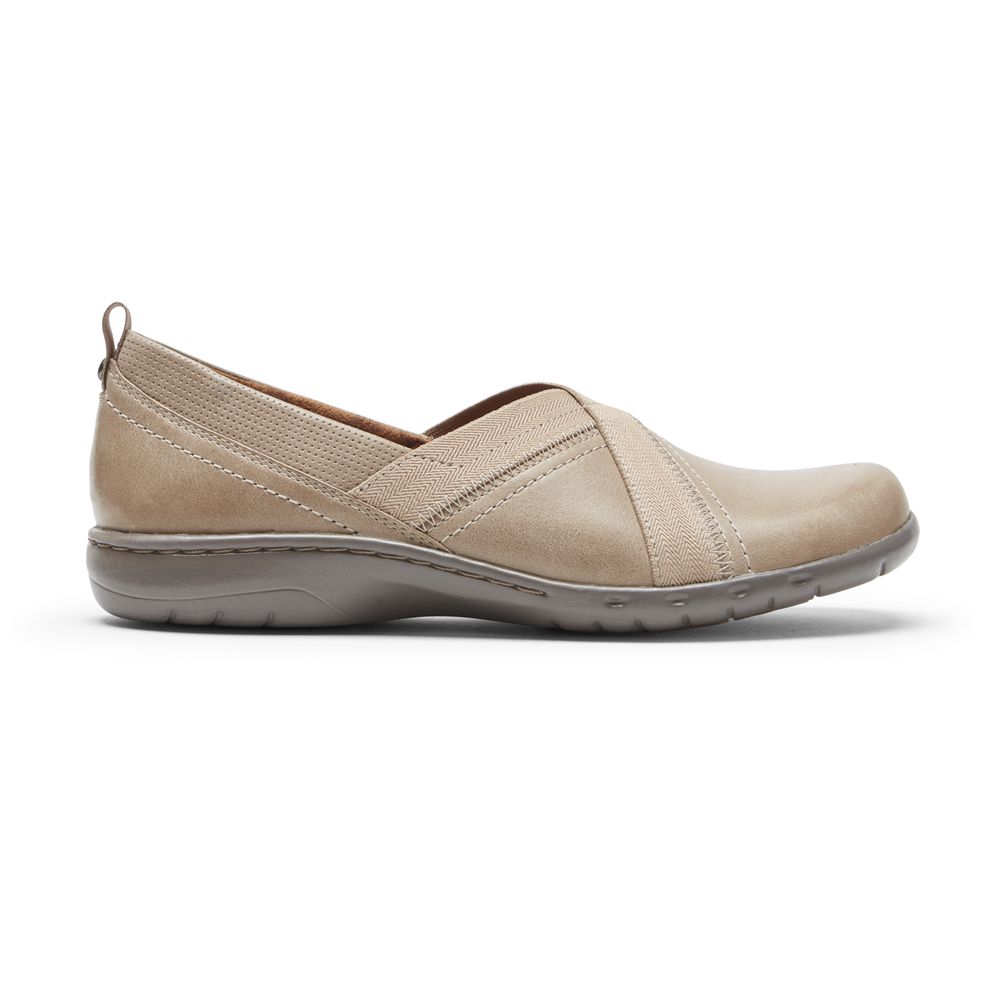 Sapatos Slip-On Rockport Cobb Hill Penfield Senhora - Caqui ( 513-EIQYWG )